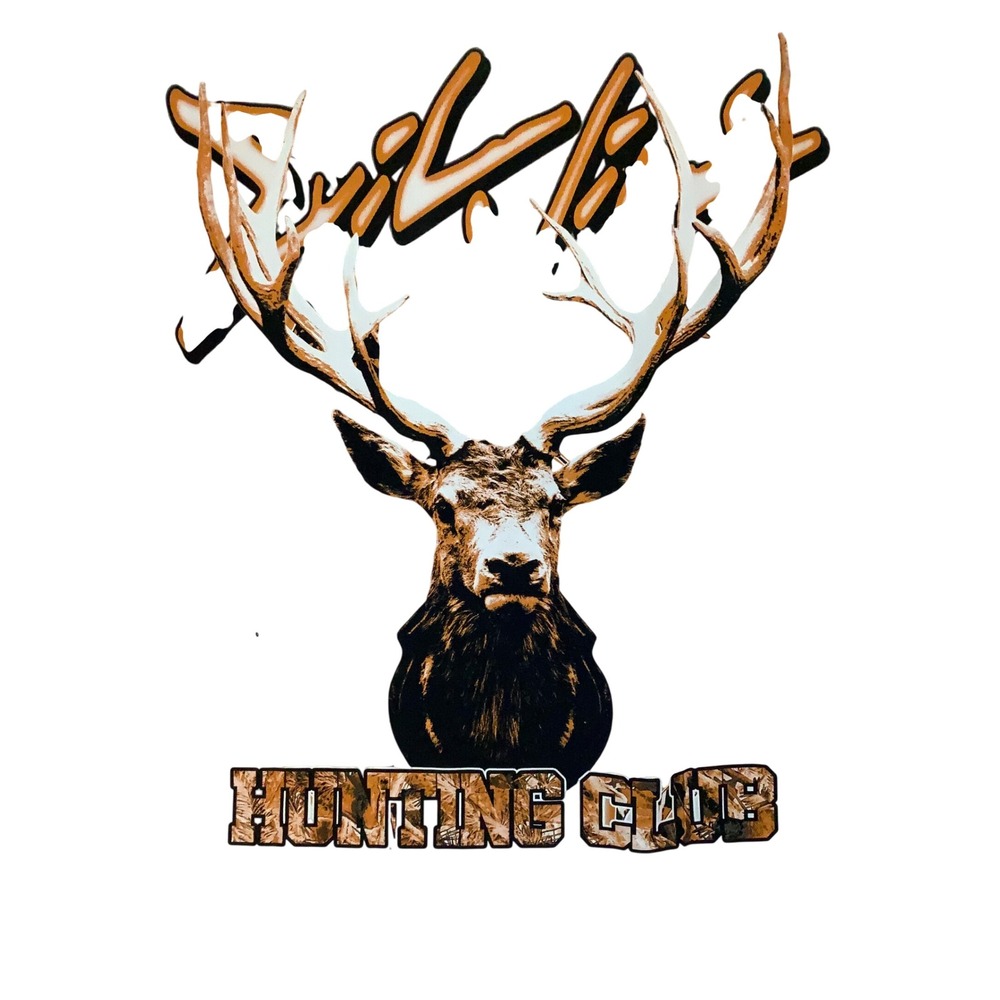 Evil Vice Hunting Club Graphic T-Shirt White XL Buck Antler Back Print - Picture 2 of 2